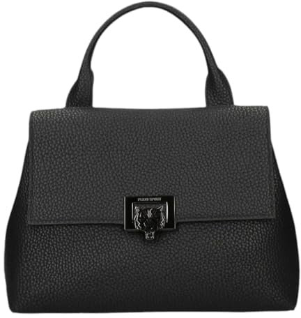 Plein Sport Handtasche und schwarzer Schultergurt mit Logo, Schwarz , C