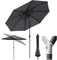 Sekey Alu-Sonnenschirm 330cm Sonnenschirm Gartensonnenschirm mit UV-Schutz，Windfester Sonnenschirm mit Kurbel für Balkon Garten & Terrasse Sonnenschutz UV 50+