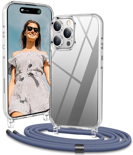 Vaykwo Handykette für iPhone 16 Pro Max Hülle mit Band, Blau