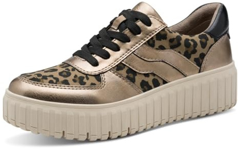 Jana Damen Plateau Sneaker mit Reißverschluss Vegan, Mehrfarbig (Leo Comb), 37 EU