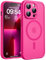TOCOL Cover Magnetica per iPhone 13 Pro 6,1 Pollic, Compatibile con MagSafe, Protezione Fotocamera Integrata, Custodia Antiurto Traslucida Opaca, Rosa Caldo