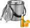 2L Eiswürfelbehälter, Eiskübel mit deckel,Eiswürfelbehälter Edelstahl mit Clips und Sieb, perfekt zum Abkühlen von Getränken, Bier, Champagner und Früchten für Partys, Partys, Riegel