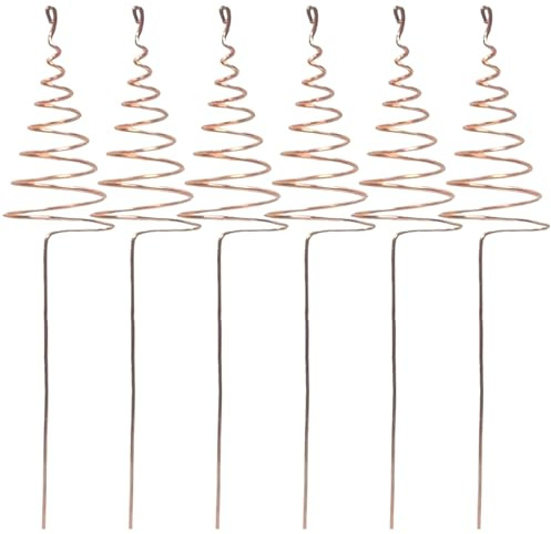 Electroculture Plant Stakes - Copper Rod - Copper Rods For Garden | Spiral Coppers Wire Garden Stakes | Heavy Duty Coil Antenna Plant Support Rods For Climbing Flowers, Vegetables, Vines