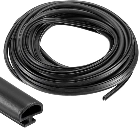 PATIKIL 1 Stück Fensterdichtung 10m, Türrahmen Dichtung von 2-3.3mm, TPE Türdichtung, 4mm Kartenschlitzbreite, Wetterleiste, Geeignet für Türrahmen Fenster (Schwarz)