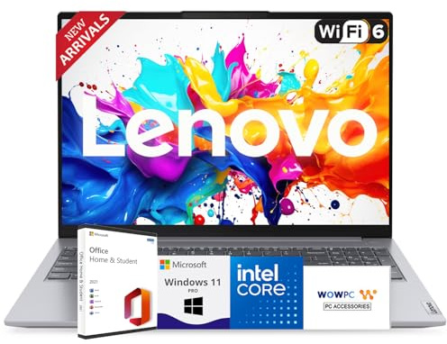 Lenovo 2025 New Thinkbook Laptop with Microsoft Office, Intel Core i5-13420H (Outperforms i7-11600H), 16 LED Anti-Glare Display, 16GB RAM, 512GB SSD, Ultra Quiet Design, Windows 11 Pro, WOWPC USB