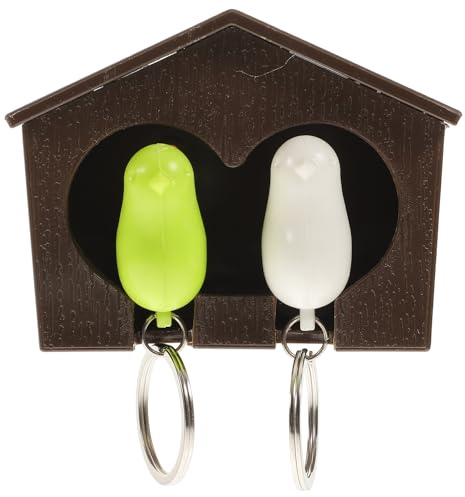 VICASKY Wandmontierter Schlüsselhalter Vogelhaus Dekorativer Schlüsselringhalter mit Sparvogel design Installieren Multifunktionaler Schlüsselaufbewahrer für Praktische Zufällige Farbe