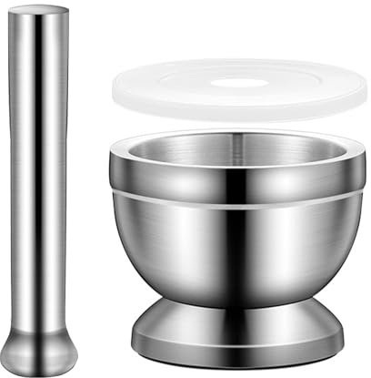 Mortaio con pestello in acciaio inox 304 Ø 12 cm per spezie