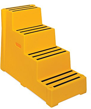 4 Tread Heavy Duty Yellow Plastic Moulded Safety Block Steps