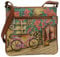Anuschka Damen Expandable Travel Crossbody Erweiterbare Umhängetasche, echtes Leder, Vintage-Fahrrad