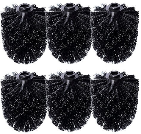 Schramm® 6 Stück WC Ersatzbürstenkopf schwarz Ersatzbürsten schwarzer Bürstenkopf einzeln wechselbar Black Toilettenbürste Toilettenbürsten Ersatztoilettenbürste Toiletten bürsten