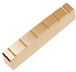 Guyker 43mm Guitar Nut - Pre-Slotted Brass Nuts Replacement Compatible with 6 String Electric Bass Guitar