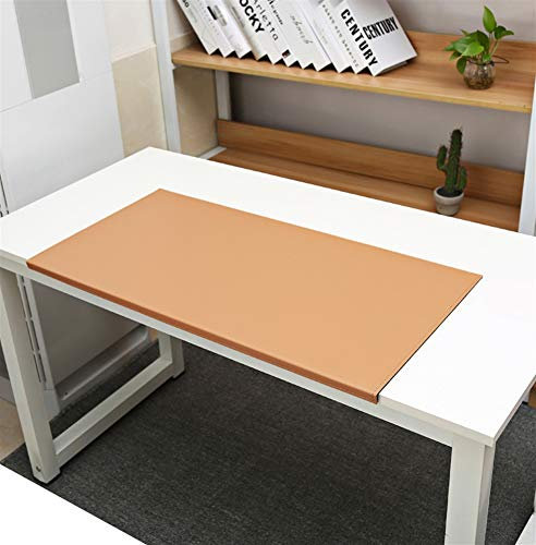 SK Studio Schreibtischunterlage mit Kantenschutz Wasserdichte PU Leder, Rutschfeste mit Kantenverriegelung Mausunterlage für Computertastatur, PC und Laptop Aprikose 70x40cm