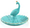 LEPENDOR Cute Animal Keramik Schmuck Tablett Ringhalter Schmucket Geschirr Halskette Ohrringe Ringe Schmuck Veranstalter Display Schmucket Home Decoration - Blauer Pfau