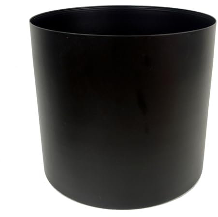 Leaf Pot de Fleurs en métal Noir 20 x 18 cm, Noir, 18 cm