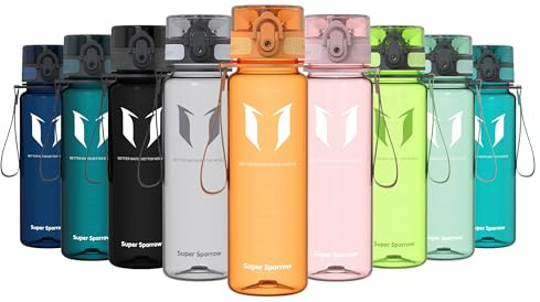 Super Sparrow Botella de Agua Deportiva - 500ml - Sin BPA (Mate- Amarillo Claro)
