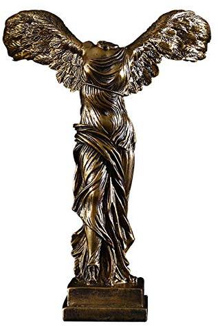 Vinbcorw Winged Victory Statue Der Göttin Von Figurine Mit Basis, Handwerk Und Skulptur Kunst Aus Der Skulptur Louvre Möbel Deko Figuren Für Wohnzimmer,Bronze,14cm