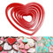 6 cortadores de galletas con forma de corazón, de plástico, para San Valentín, tamaño de 2,5 – 8,5 cm