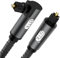 EMK Optisches Kabel, 360 Grad Rotierend Optisches Kabel Winkelstecker, Digital Optisches Kabel Gewinkelt, 90 Grad Toslink Kabel Kompatibel mit Soundbar, TV, PS4, Xbox, Heimkino (90 Grad Grau, 5M)