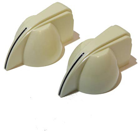 Vintage Bakelite chicken head guitar/amplifier knobs 2x Ivory tone or volume