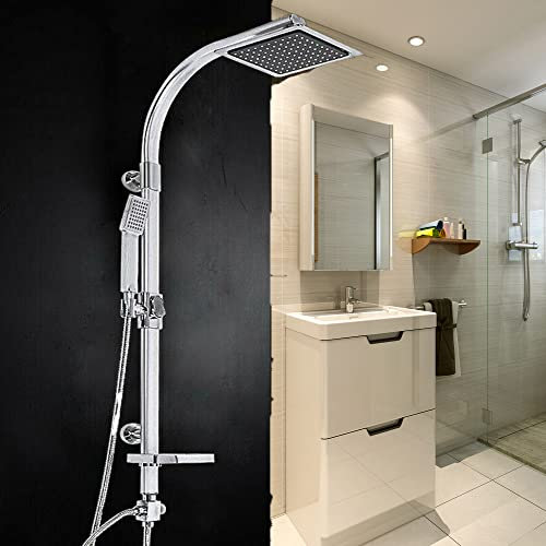 Sistema de ducha, columna de ducha con lluvia, alcachofa de ducha, barra de ducha ajustable, juego de ducha para baño