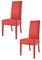 t m c s Tommychairs - 2er Set Moderne Stühle Luisa für Küche und Esszimmer, robuste Struktur aus lackiertem Buchenholz Farbe Rot, Gepolstert und mit Kunstleder in der Farbe Rot bezogen