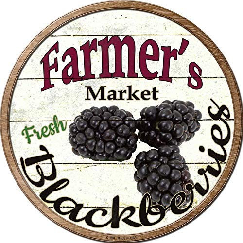 Kexle Farmers Market Black Beries Retro Vintage Blechschild Landhaus Wanddekoration Schilder Geschenke Dekoration 30,5 x 30,5 cm