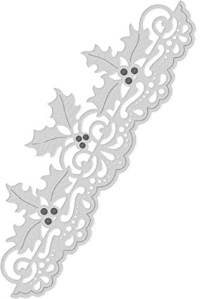 Sweet Dixie Metal Cutting Dies Fancy Holly Edger, Silver
