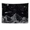 Ulticool - Wandteppich Tapestry Dekoration Wohnung - Berge Natur Universum Schwarz Weiß- 200 x 150 cm groß - Wandtuch Wandbehänge - Accessoires für Schlafzimmer Wohnzimmer Kinderzimmer