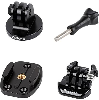 PellKing 1/4 Tripod/Monopod Adapter Mount Compatible with GoPro Hero 10 9 8 7 6 5 Camera, AKASO, Insta360,DJI Osmo Action 2 CNC Quick Release Base Buckle Accessory