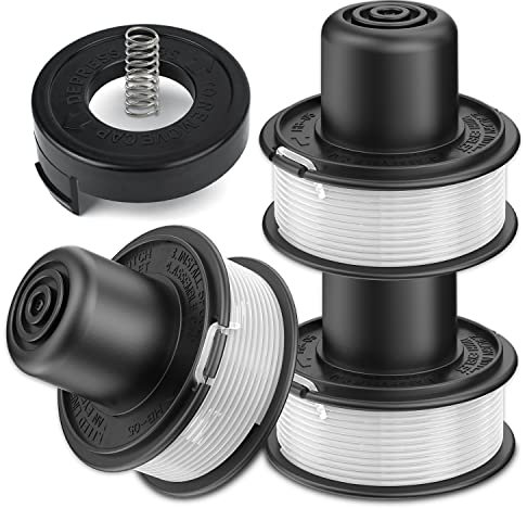 ERHUO Bobina di Filo perTagliabordi, 3 Pezzi, Bobina di Filo per Decespugliatore con 1 Copertura, Compatibile con Tagliaerba Black + Decker,Sostituisci GL250/GL310/GL360/GLC12/ BDST36-A6226-XJ