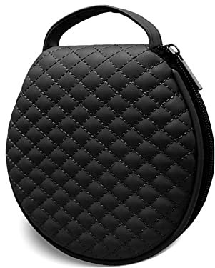 LSGGTIM Tragerbar CD Player Bag, Round DVD Organiser Bag, CD Case 20 Capacity CD Holder with Handbag, Travel Case, Carry Bag for Car, CD Storage Bag, Home, Travel, black, Casual