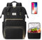 ETRONIK Laptop Lunch Backpack for Women, 15.6 inch Laptop Backpack with USB Port, Teacher Nurse Work Bag with Cooler Bag Insulated, Rucksack for Women Business Work Picnic, Gift, Black