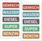 Kraftstoff Aufkleber Super, Benzin, Diesel, Gemisch, Wasser – Tankaufkleber für Auto & Motorrad, Hinweis Kennzeichnung für Kanister, Tankdeckel, Benzinkanister – wetterfest, langlebig (10er Mix)