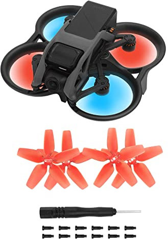 ZJRXM Propeller für DJI Avata FPV Drohne Zubehör, 4 Stück Silent Flight Propeller Kit Ersatzteil für DJI Avata FPV Drohne, Schnellspanner (Rot)