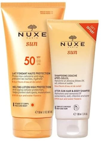 Sun Lait Fondant SFP50 + Shampoing Douche Nuxe