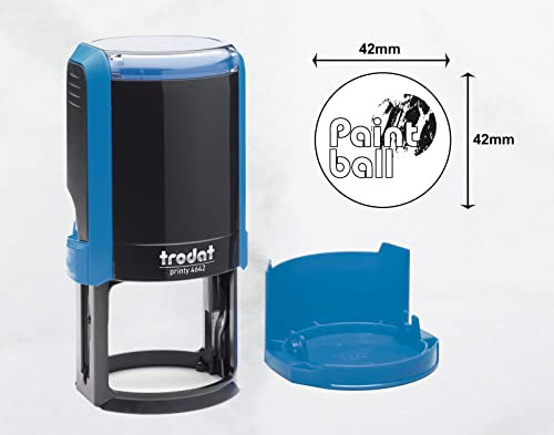 Trodat Stempel Personalisiert mit Ihrem individuellen Logo Rund – Grafik Hochladen und direkt hier Bestellen, Printy 4642, Durchmesser 42 mm, Gehäusefarbe Himmelblau