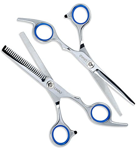 LIHAO Ciseaux Coiffure,Kit Ciseaux Coiffure Professionnel - 6pcs Ciseaux de Coiffure/Barbe/Coiffeur avec assessoires
