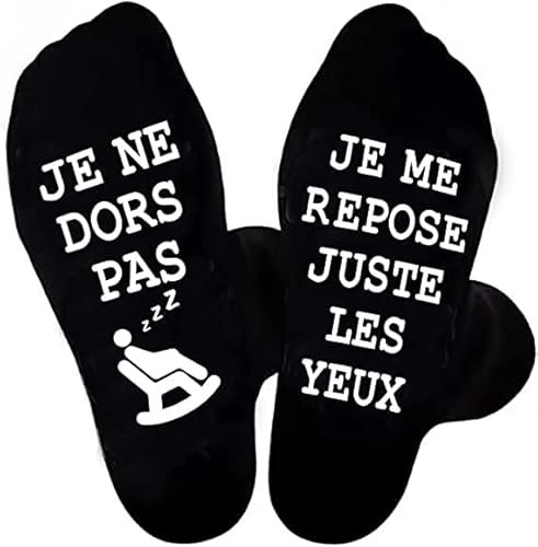 Maudzlan Chaussette Rigolotes Humour Polaire Hiver Personnalisé,Socks Roses Anti-glissant Imprimé Lettres Cadeau Chocolat Anniversaire Cadeau Noël Fête des Mères (REPOSE)