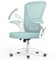 rattantree Office Chair, Mid Back Ergonomic Desk Chair with Flip-up Armrest, Computer Swivel Chair with Back Support, Adjustable Conference Executive Manager for Home/Office Use-Green