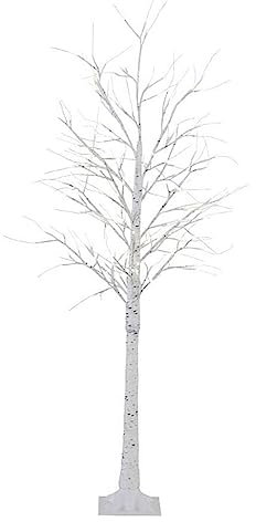 NOLLAM Floor Lamp White Birch Tree Floor Lamps for Living Room Modern Led Christmas Simulation Tree Standing Lights Living Room Bedside Bedroom Romantic Decoration Reading Light