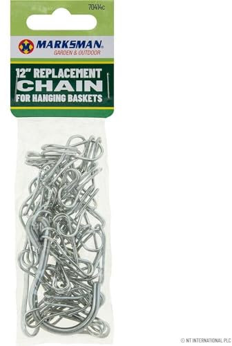 BARGAINS-GALORE 2 Packs Of 12 Hanging Chain Hooks - Replacement Chains, Ideal For Outdoor Flower Hanging Baskets | Strong & Durable, Garden Flowers, Decoration | Galvanised Hanging Bracket Chain