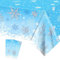POPOYU Schneeflocken Deko Tischdecke,54x108 Zoll Frozen Party Tischdecke Schneeflocken,Elsa Geburtstagsparty Winter Wonderland Deko für Frozen Mädchen Geburtstags Frozen Geschenke Party Dekor
