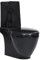 Hommdiy Stand WC Bodenstehend Close Sitz Spülkasten Ecke Toilette Keramik Soft Schwarz