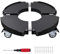 Mcbazel Porte Plante a Roulettes Réglable sur Roues 40-58CM 200KG Plateau Support Rulettes Charge Lourde Verrouillables Chariot Plantes 8 Roulettes Support Pot de Fleur Interieur,Parasol,Poubelle-Noir