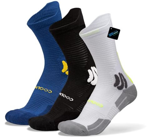 BRISIRA Coolmax Bambou Chaussettes Running Homme Femme De Contention Chaussettes Sport Lot De 3 Paires Compression Sans Couture Anti Ampoule Randonnée,Tailles Sportives 35-51