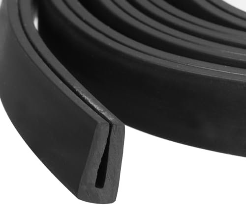 QUARKZMAN Profilé de Bord en Forme de U, Bande de Protection en Caoutchouc de 9,8 Pieds de Longueur, Adapté aux Bords de 1,5-2 mm, (13/64 L x 7/16 H) Noir