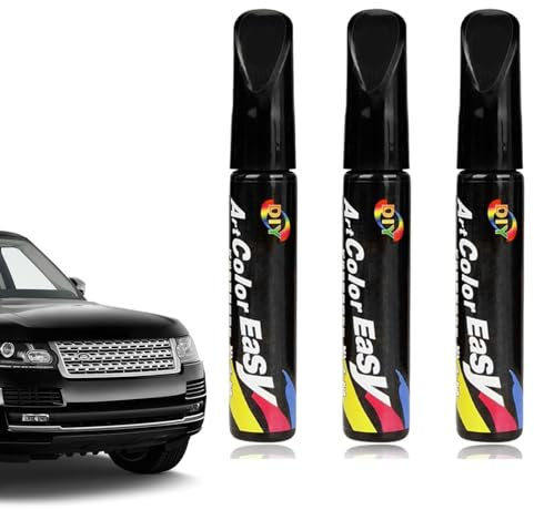 Landrain 3 Stück 12ML Auto Lackstift Schwarz Matt Gegen Kratzer und Steinschläge, Lack Reparatur Stift