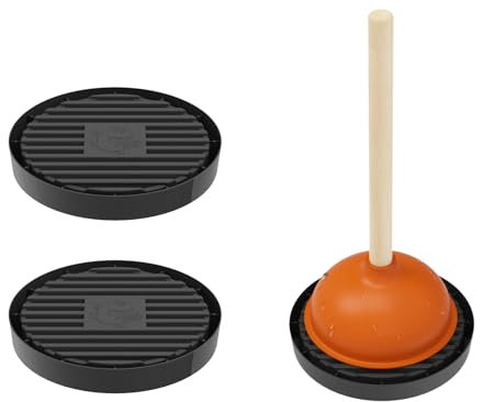 Dealsgogo Plunger Tray 2pcs Black - Plunger Mat Air Drying Mat for Toilet Plunger - Plunger Holder Catches Drips - Wicks Water from Plunger and Dries Quickly, Toilet Plunger Holder only