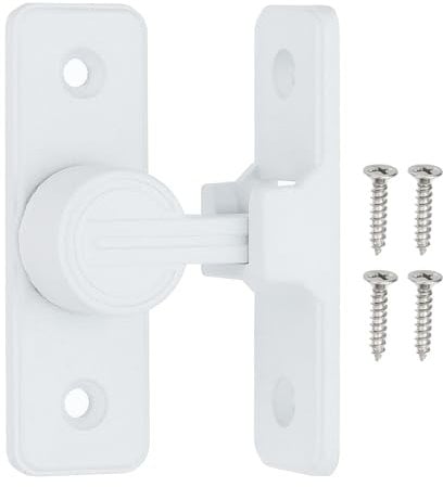 PATIKIL 90 Degree Barn Door Lock, Flip Latches Zinc Alloy Safety Sliding Door Bolt Latch Lock for Garden Garage Bathroom Gate, White
