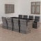 Keyroto Garten Essgruppe Rattan Gartenmöbel Set mit 8 Gartenstuhl Gartenmöbel Essgruppe Grau#2